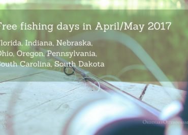 image of fishing pole listing states with free fishing days in April or May 2017