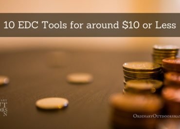 image of coins with the title, "10 EDC tools for around $10 or less"