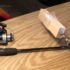 image of fishing reel and drill with the caption: How to strip your fishing reel with your drill