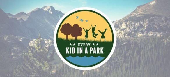 photo of mountain with the Every Kid in a Park program logo, which is a free national park entry program for 4th graders