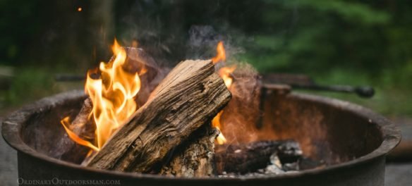 photo of campfire in a fire ring for article - 4 Camp Cooking tips and tricks